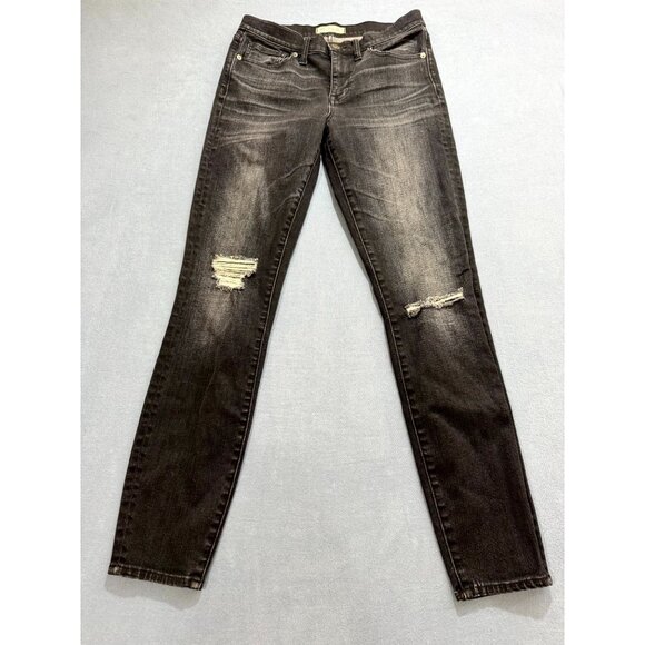 Madewell Women's Vintage 1937 Skinny Jeans High Riser Distressed Black Size 28 - Picture 1 of 11